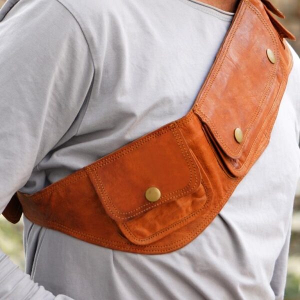 Leather Money Belt 3 Pockets