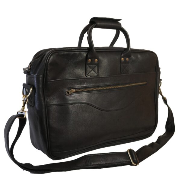 Black Leather Office/ Laptop Bag
